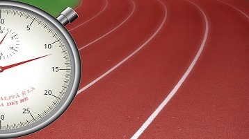 cronometro e pista de atletismo